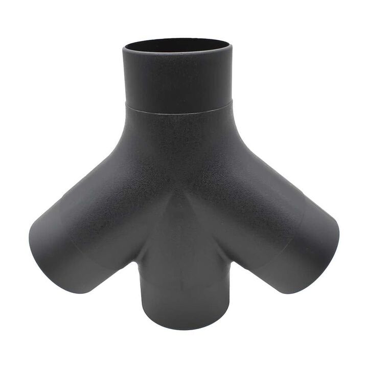 Big Horn 4 Inch Black Plastic Trigeminal Tube Coupler Adapter, large image number 1
