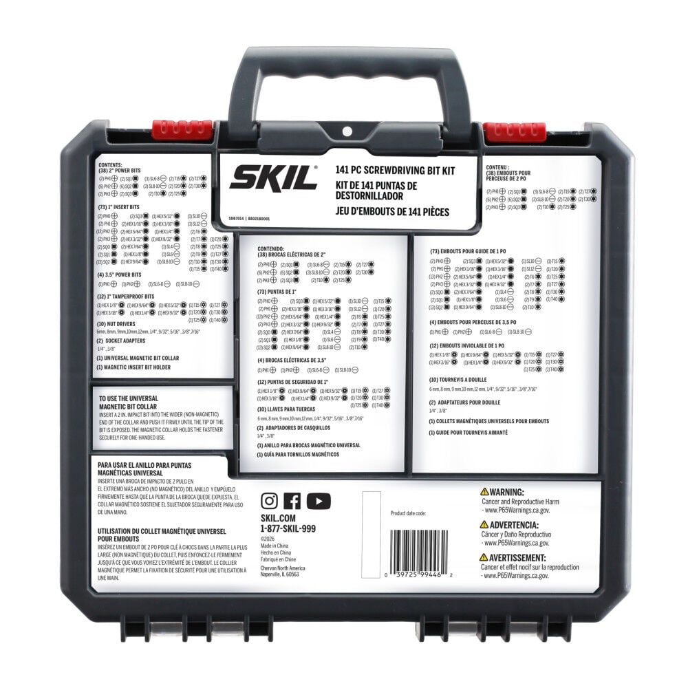 SKIL Screw Driving Bit Set with Bit Grip Magnetic Bit Collar 141 Pieces, large image number 2
