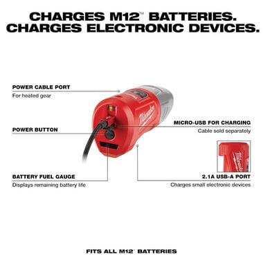 Milwaukee M12 Charger and Portable Power Source, large image number 3