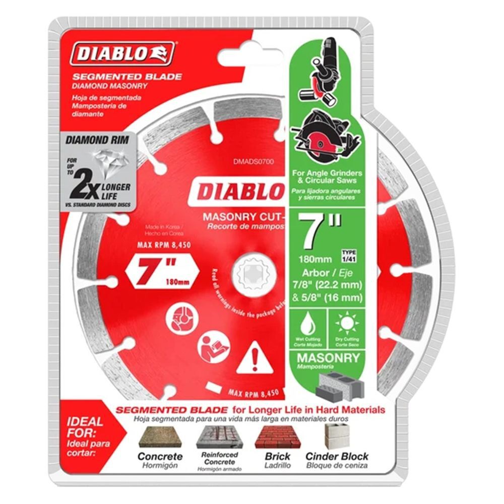 Diablo Tools 7 Inch Segmented Rim Diamond Cut-Off Blade for Masonry, large image number 2