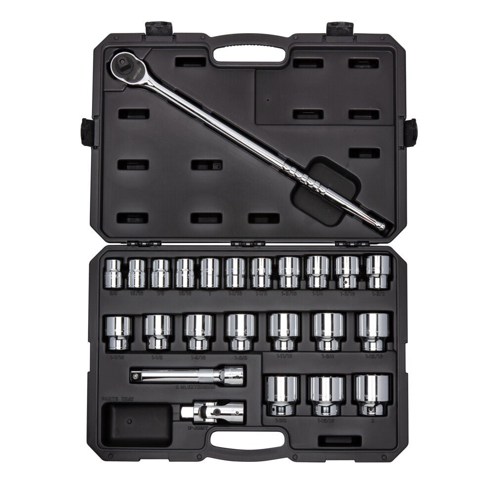 Tekton 3/4 Inch 12 Point Socket and Ratchet Set Case, 24 Pieces (3/4-2 Inch), large image number 1