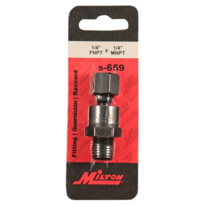 Milton 1/4 Inch x 1/4 Inch NPT Full-Swivel Air Hose End Fitting 10 Pack, large image number 2