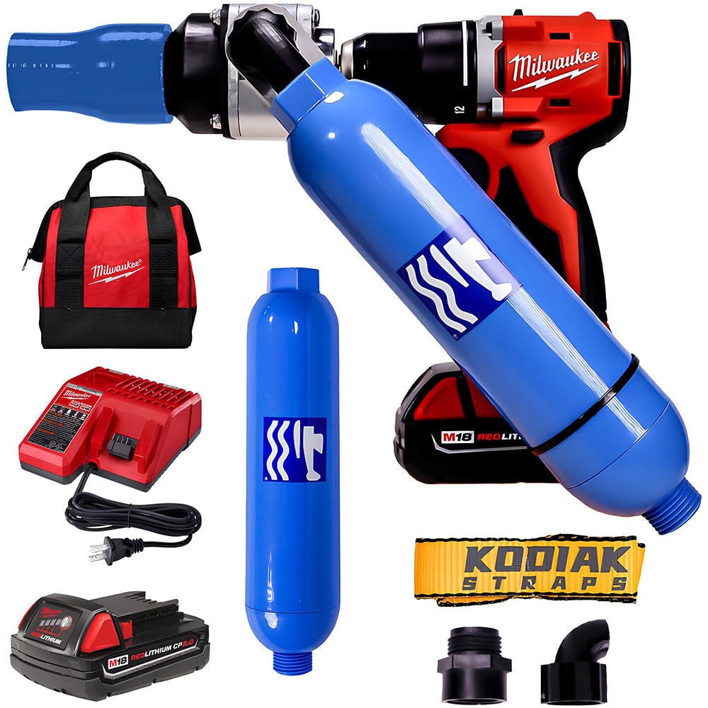Turbo Seaplane Float Pump with Milwaukee M18 Compact Drill 2 Battery and 2 Invasive Species Filter Kit, large image number 1
