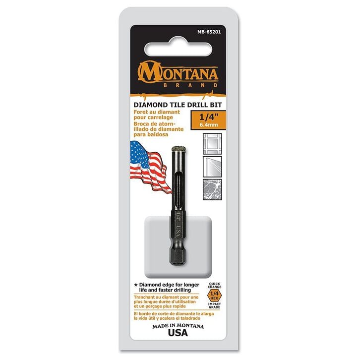 Montana Brand Tools 1/4 in Diamond Tile Drill Bit, large image number 1