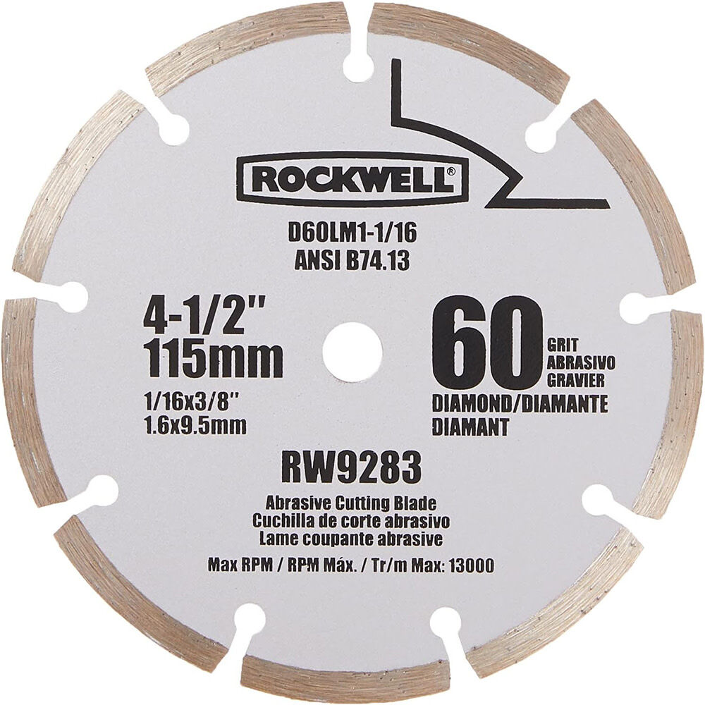 Rockwell 4 1/2 Inch Segmented Rim Diamond Blade for Tile and Cement, large image number 1