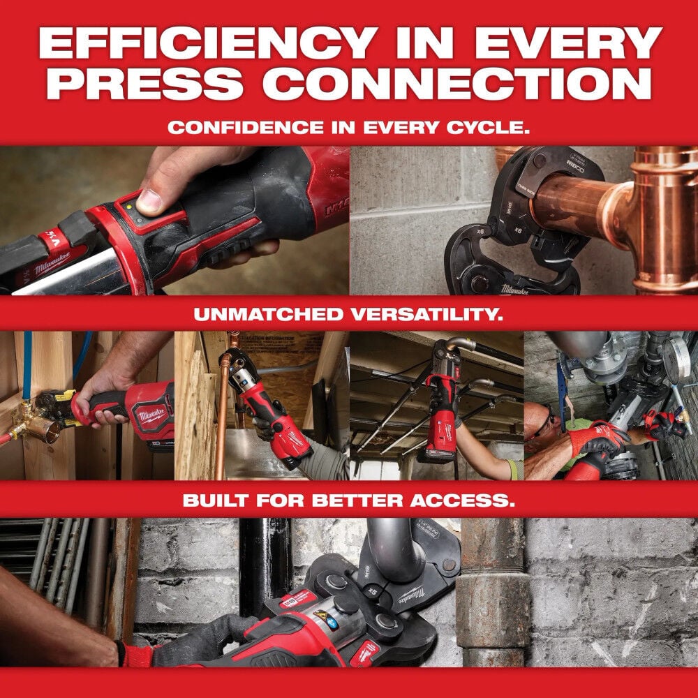 Milwaukee M12 Press Tool with 1/2 - 1 Inch Jaws Kit and M12 1/4 Inch Hex Impact Driver (Bare Tool) Bundle, large image number 9