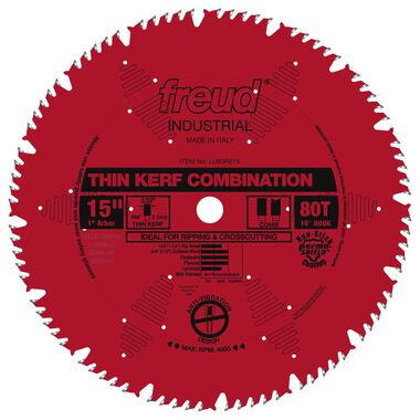 Freud 15 In. x 80T Thin Kerf Combination Blade, large image number 0