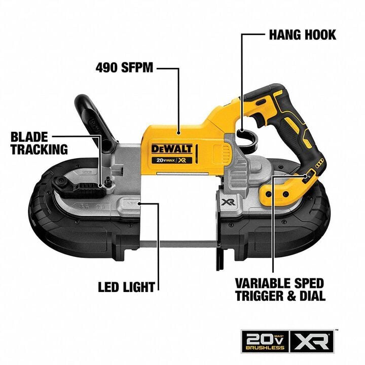 DEWALT 20-volt MAX XR Brushless Deep Cut Band Saw Kit, large image number 8