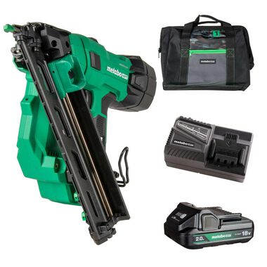 Metabo HPT 18V MultiVolt Brushless 15-Gauge Angled Finish Nailer 2 Ah Kit
