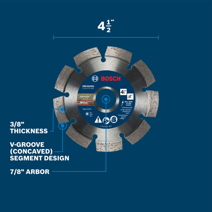 Bosch 4-1/2 Inch V-Groove Diamond Wheel, large image number 3