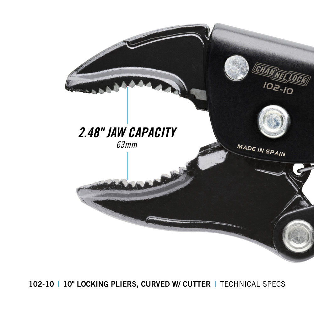 Channellock 10" Locking Pliers, Curved Jaw, large image number 5