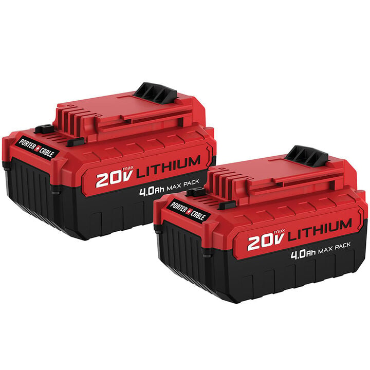 Porter Cable 20V Max 20V 4Ah Lithium Ion Power Tool Battery Pack (2 Pack)