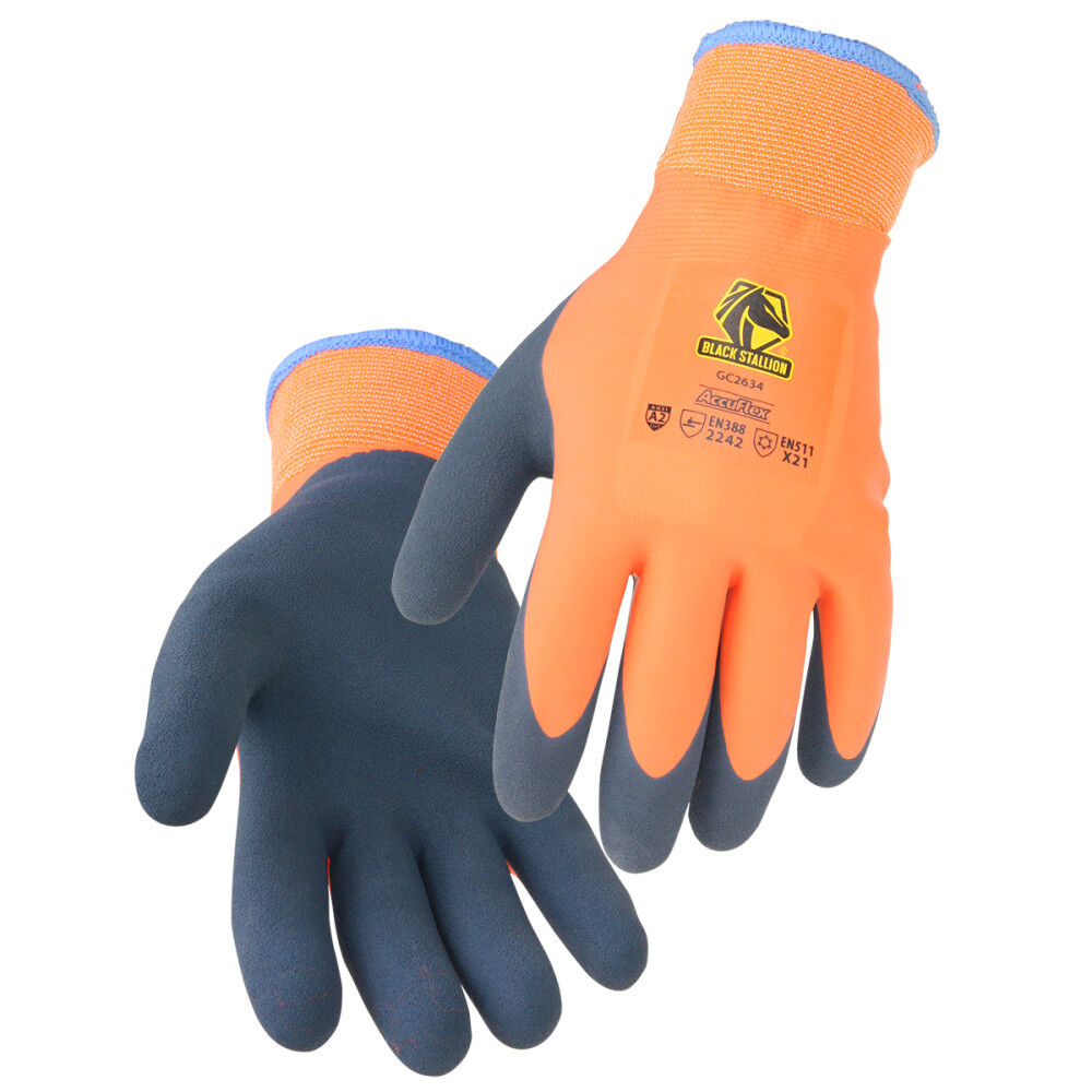 Black Stallion Gloves Winter Knit Orange 15 Gauge Poly GC2634 OA