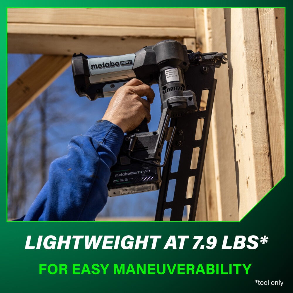 Metabo HPT Cordless Pneumatic 18V 21 Degree Plastic Strip Framing Nailer Kit, large image number 13