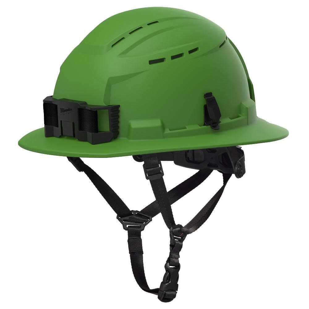 Milwaukee BOLT Full Brim Vented Safety Helmet  Type 2, Class C, Green, large image number 1