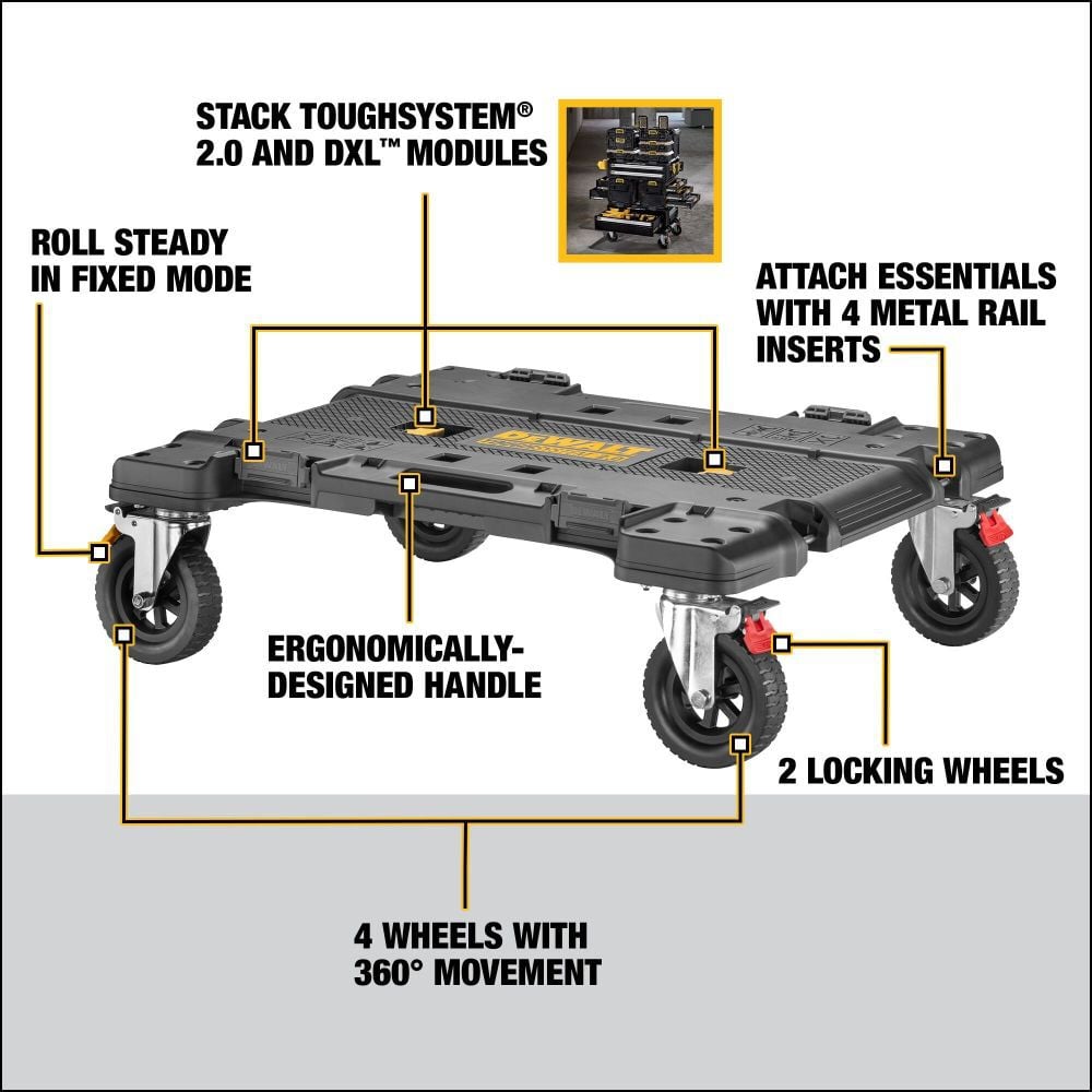 DEWALT TOUGHSYSTEM 2.0 DXL 30 Inch Workstation Dolly, large image number 4