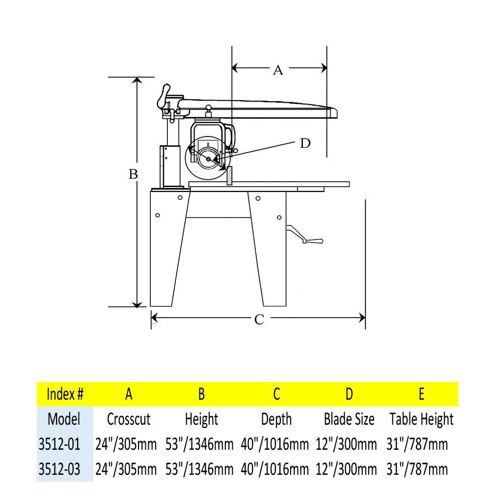 Original Saw 12 In. 1 Phase Contractor Duty Radial Arm Saw, large image number 2