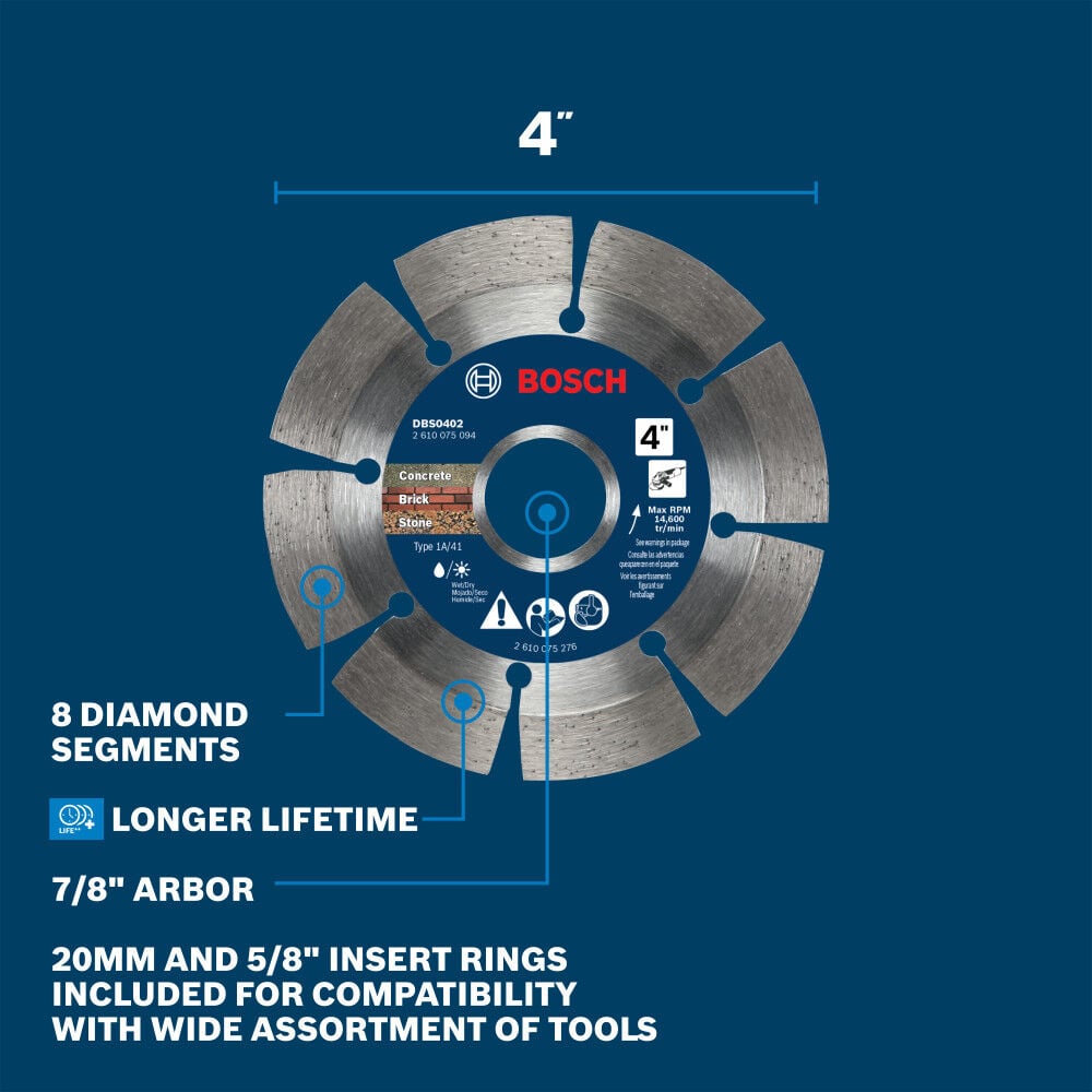 Bosch 4 Inch Segmented Rim Diamond Blade, large image number 2