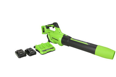 Greenworks 48V 55 CFM Cordless Leaf Blower Kit with 2Ah USB Batteries & Dual Charger