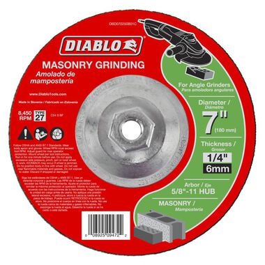 Diablo Tools 7 In. Steel Demon Flap Disc 40 Grit with Hub, large image number 0