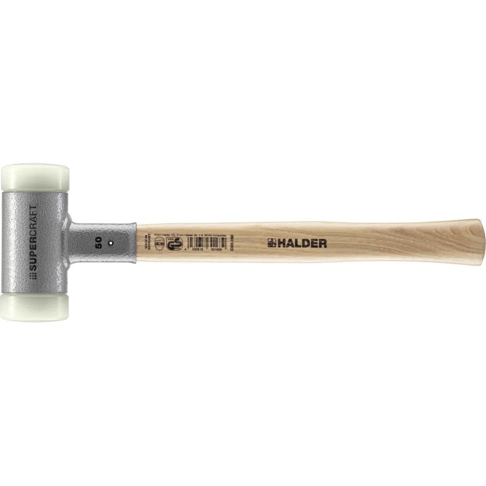 Halder Inc Supercraft D50 mm Nylon Head Soft-Face Mallet with Hickory Handle, large image number 1