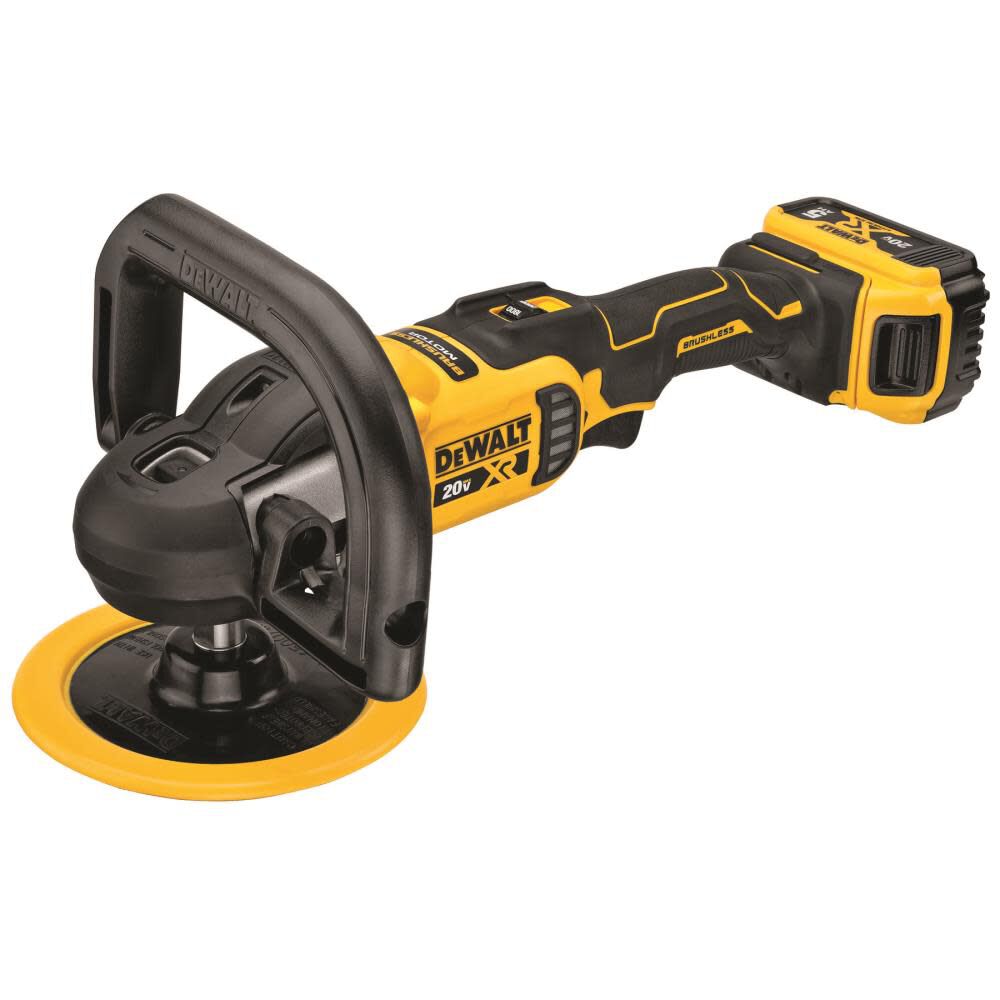 DEWALT 20V MAX XR 7 in 180mm Cordless Variable Speed Rotary Polisher Kit DCM849P2 Acme Tools