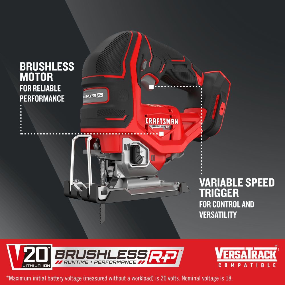 CRAFTSMAN V20 RP Cordless Variable Speed Jig Saw (Bare Tool), large image number 2