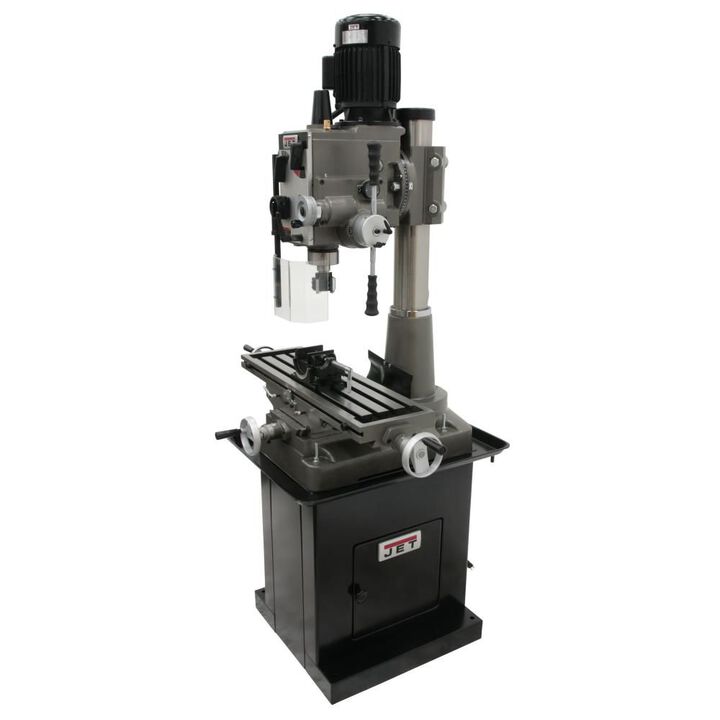 JET Geared Head Square Column Mill/Drill with Power Downfeed with DP500 2-Axis DRO
