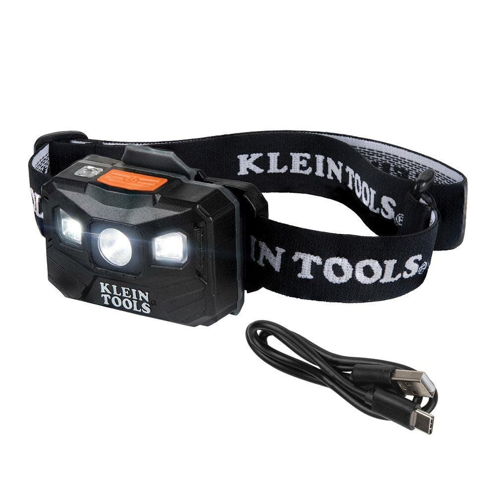 Klein Tools Rechargeable Headlamp with Strap 400 Lumen All-Day Runtime Auto-Off – 56048