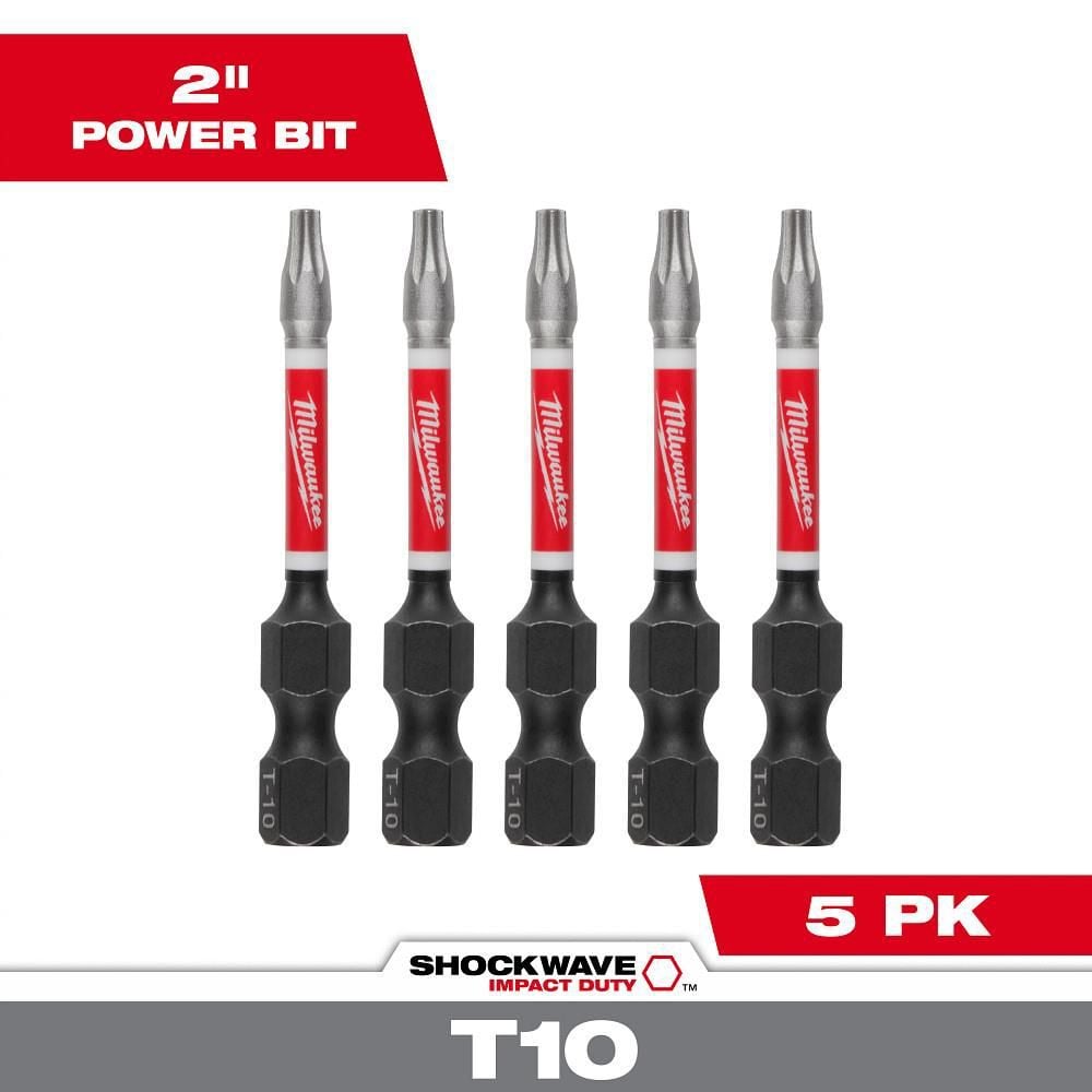 Milwaukee SHOCKWAVE 2 in. T10 Impact Driver Bits 5PK, large image number 1