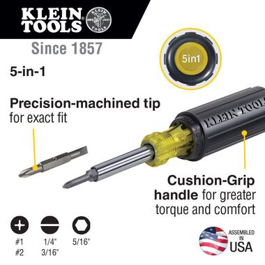 Klein Tools 5-in-1 Screwdriver/Nut Driver, large image number 1