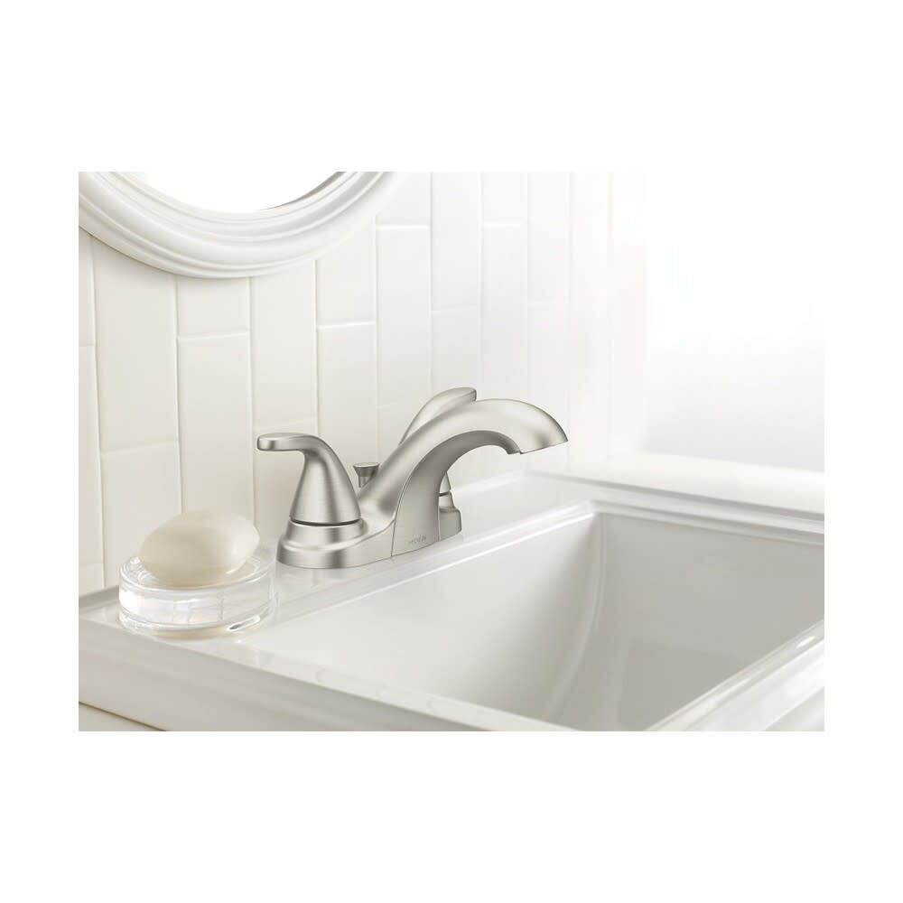 Moen Adler Bathroom Faucet 4in Brushed Nickel Two Handle 84603SRN