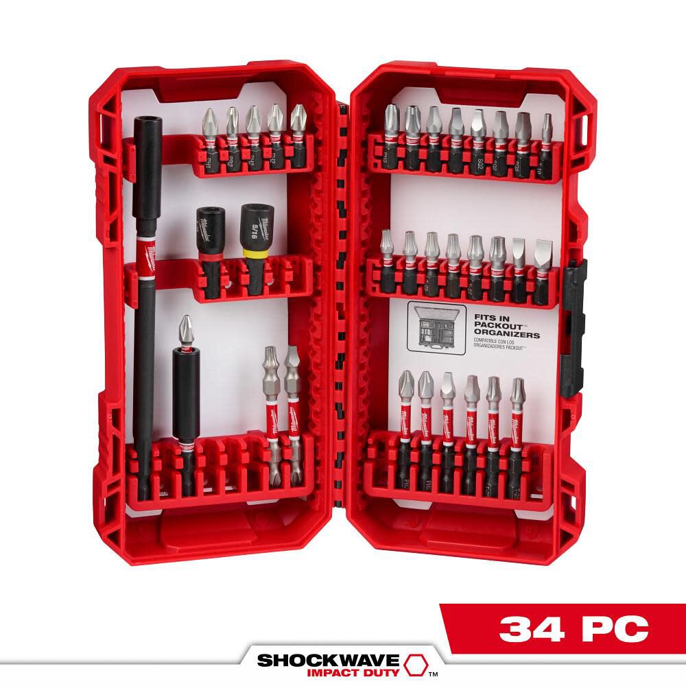 Milwaukee SHOCKWAVE Impact Duty Driver Bit Set 34pc 48-32