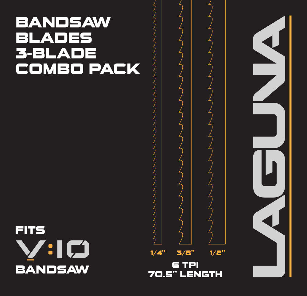 Laguna Tools 1/4 Inch, 3/8 Inch and 1/2 Inch x 70.5 Inch Bandsaw Blade Combo Pack, large image number 2