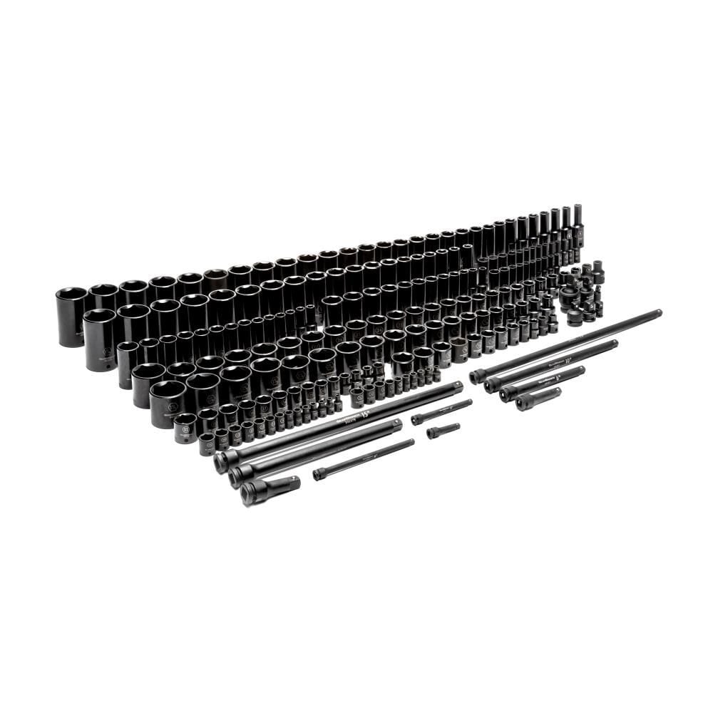 GEARWRENCH Impact Socket Master Set 1/4in 3/8in 1/2in 6 Point SAE & Metric Standard & Deep 209pc - 89072