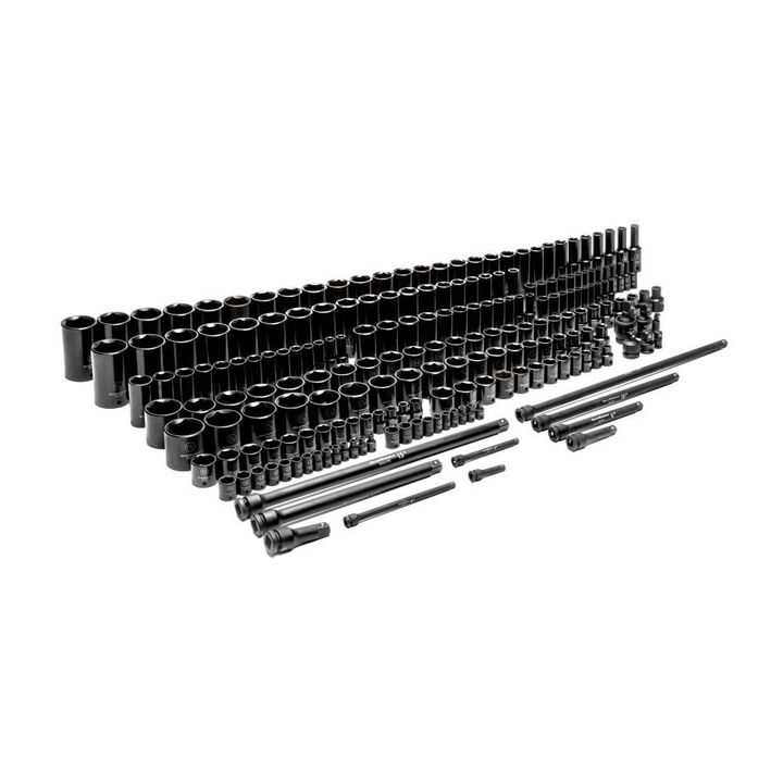 GEARWRENCH Impact Socket Master Set 1/4in 3/8in 1/2in 6 Point SAE & Metric Standard & Deep 209pc