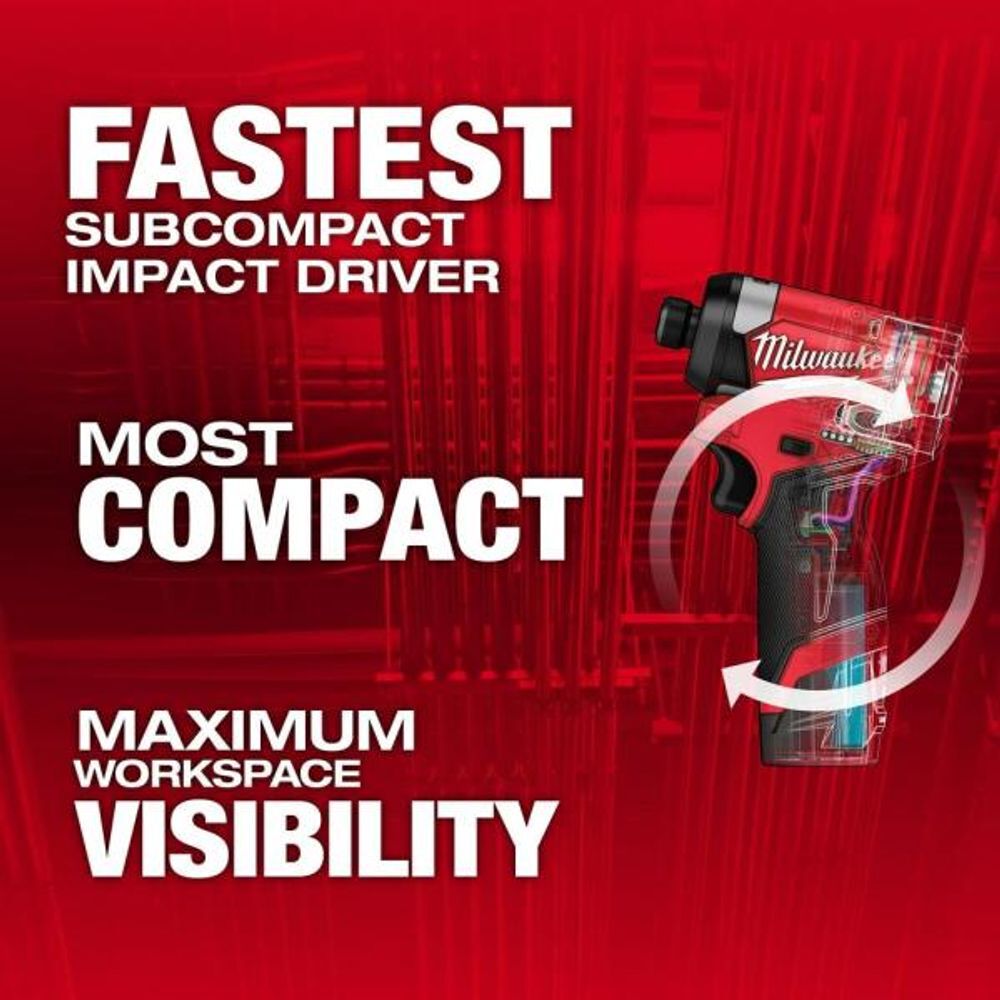 Milwaukee M12 FUEL 1/4 Inch Hex Impact Driver Kit, large image number 2