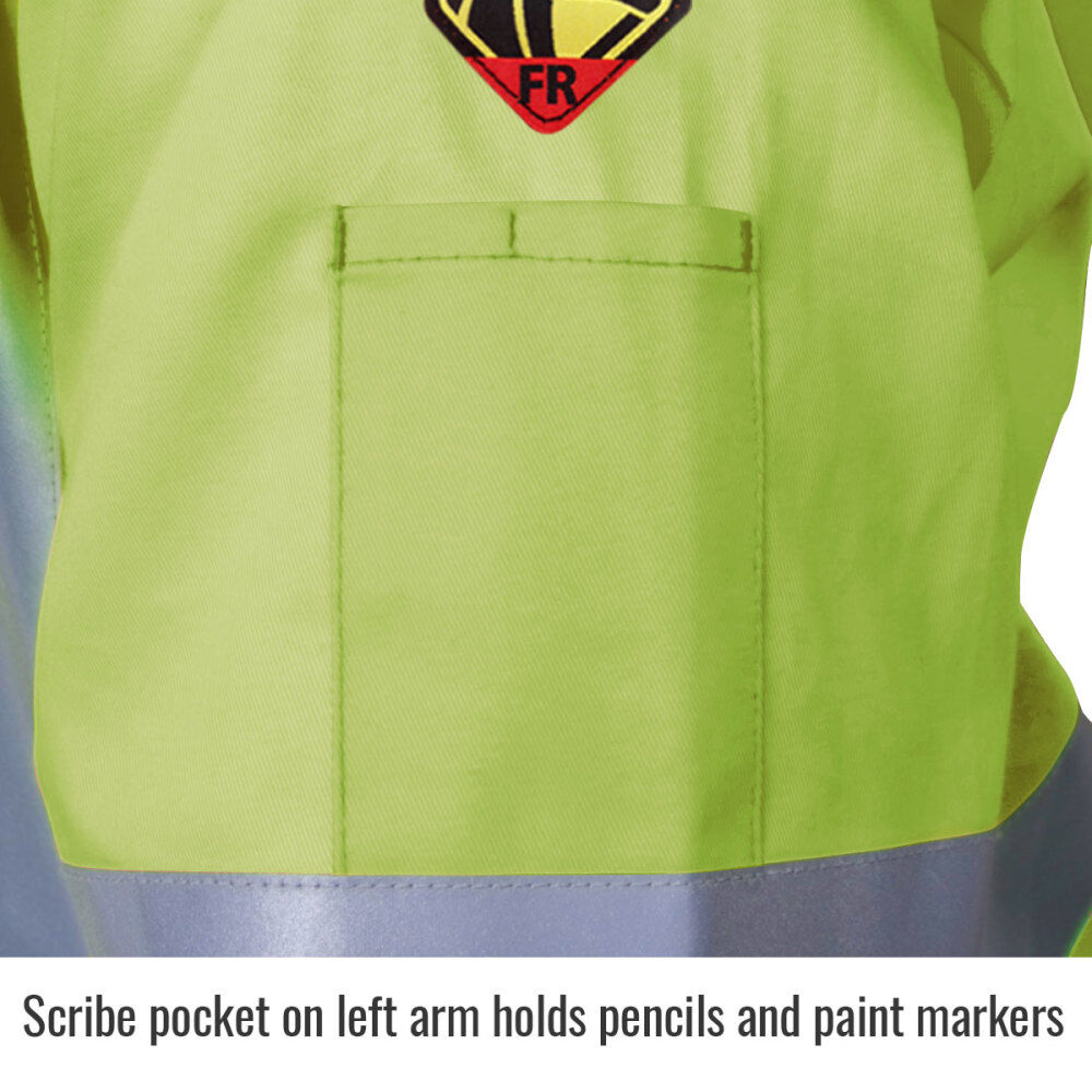 Black Stallion Welding Jacket 9oz Lime Green FR Cotton 2X, large image number 5