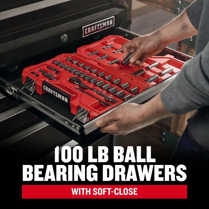 CRAFTSMAN S2000 Series 52 Inch Wide 8-Drawer Tool Chest, Black, large image number 6