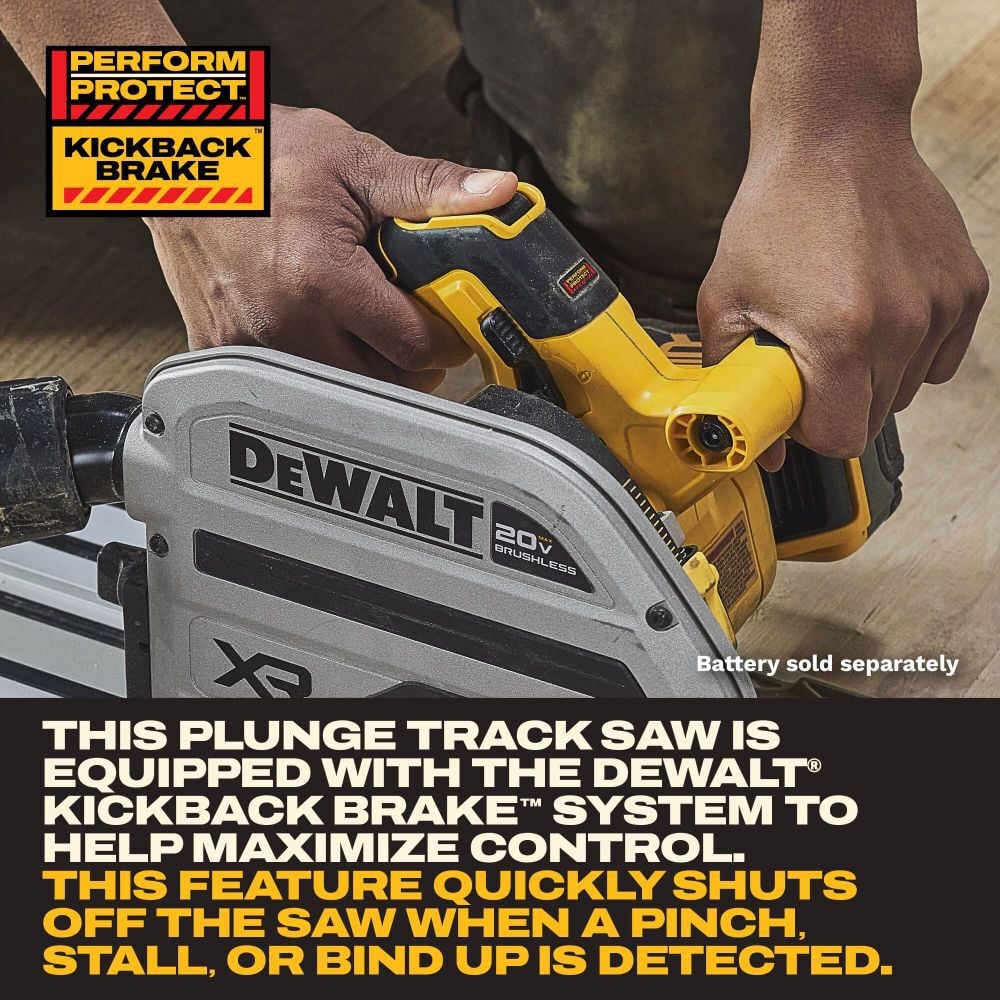 DEWALT 20V XR 6 1/2 Inch Track Saw (Bare Tool) with Two 30 Inch Tracks, large image number 5