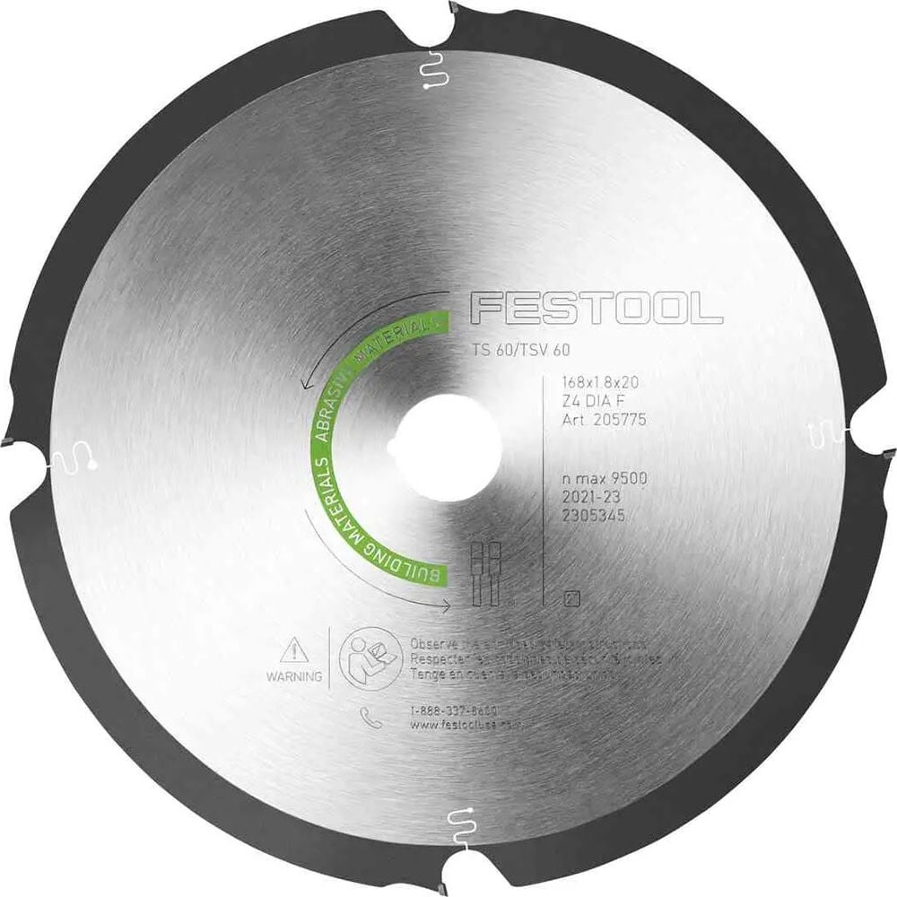 Festool 168 Milimeter Segmented Rim Diamond Blade for Fiber Cement – 205775