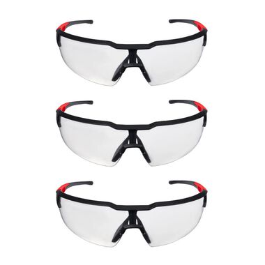 Milwaukee 3PK Safety Glasses - Clear Anti-Scratch Lenses