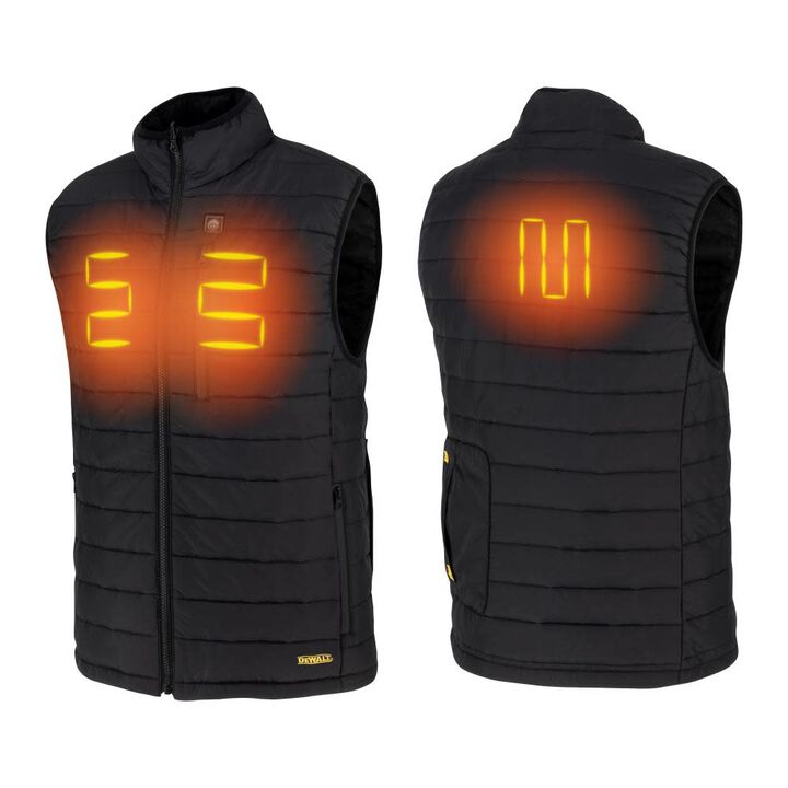 DEWALT Mens Heated Puffer Vest, Black, Small, large image number 1