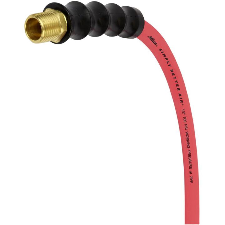 Milton ULR 1/2in ID x 50' (1/2in MNPT) Ultra Lightweight Rubber Air Hose for Extreme Environments, large image number 2