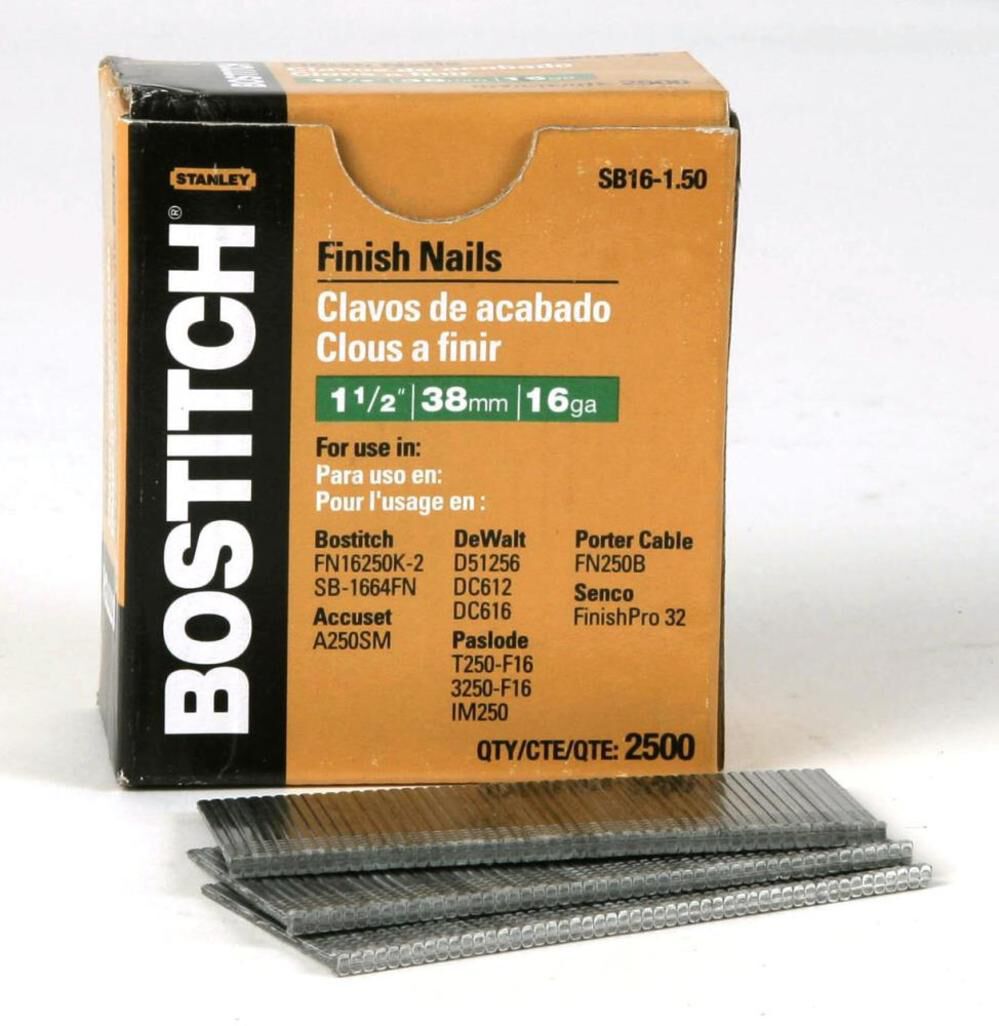 Bostitch 1-1/2 In. 16 Gauge Finish Nail – SB16-1.50