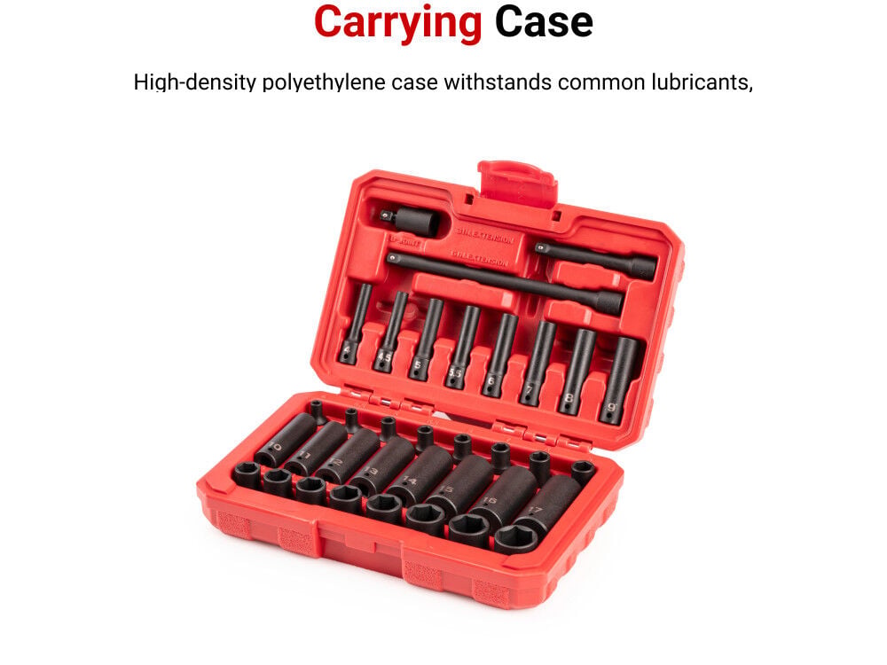 Tekton 1/4 Inch 6 Point Impact Socket Set Case, 35 Pieces (4-17 mm), large image number 6