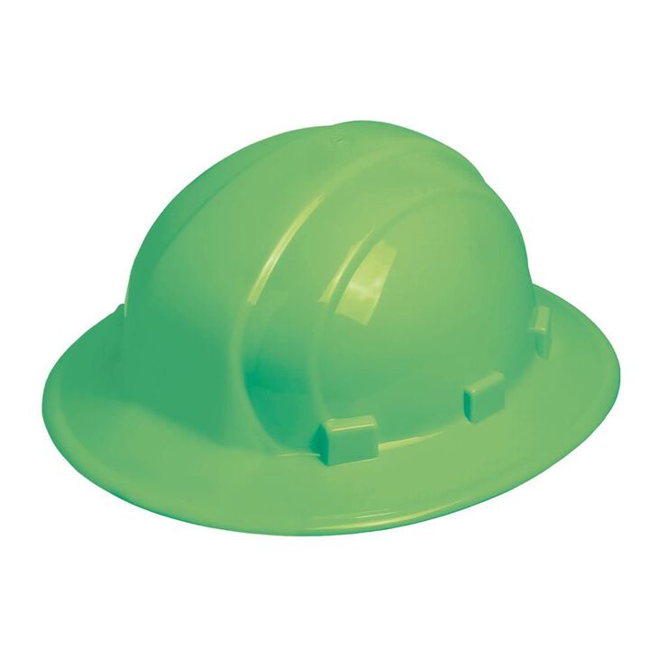 Delta Plus Omega II Full Brim Hard Hat with 6 Point Ratchet Suspension Glow In The Dark