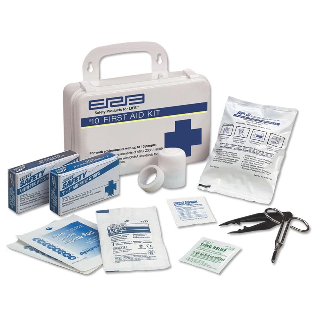 ERB 10 Person ANSI Premium First Aid Kit with Plastic Case – 17131