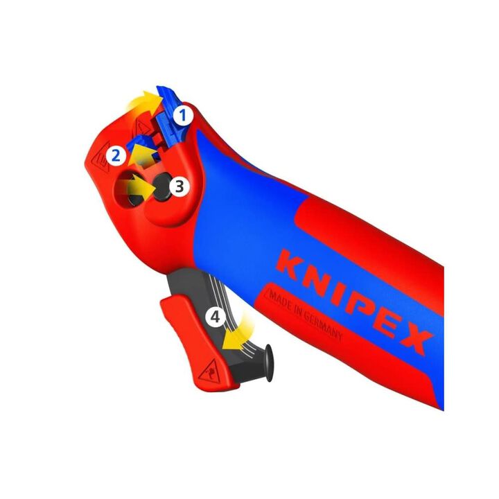 Knipex 1-1/8 x 5-3/4 Inch Ratcheting Knife, Red and Blue, large image number 6