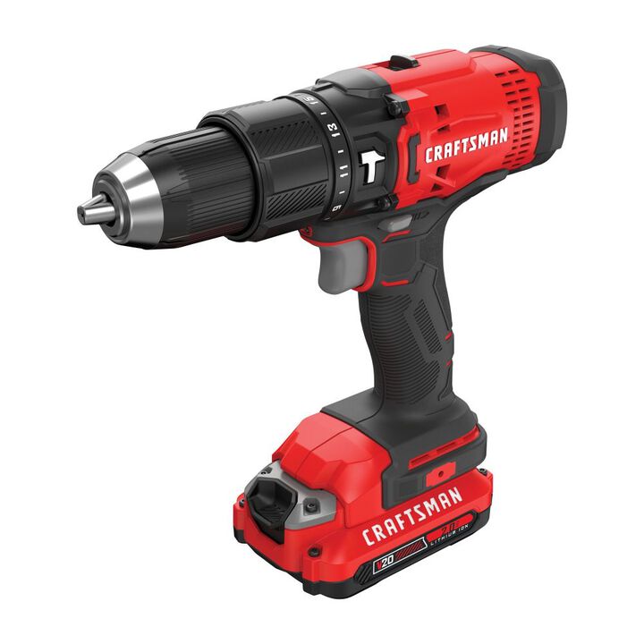 CRAFTSMAN V20 Cordless 1/2-Inch Hammer Drill Kit with 2.0 Ah Battery and Charger, large image number 1